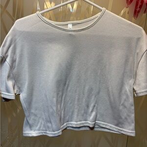 White 5below cropped top